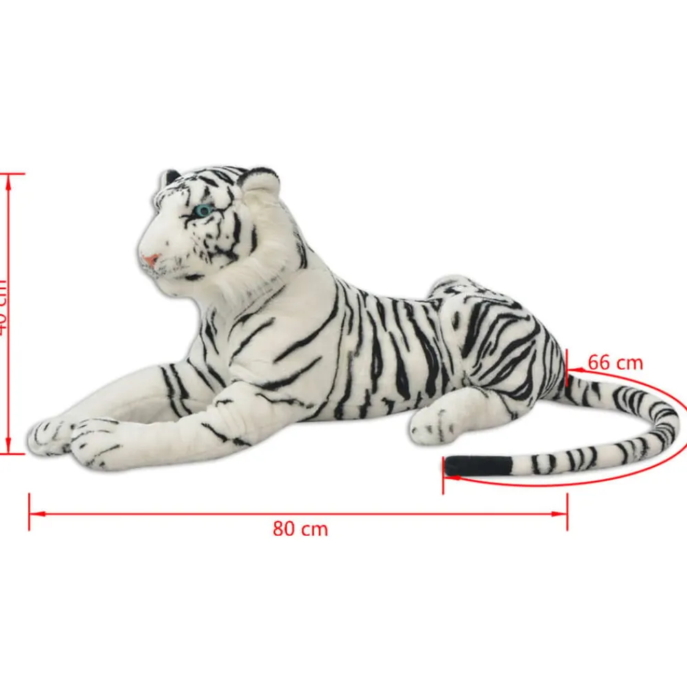 vidaXL Tigre de peluche blanco XXL