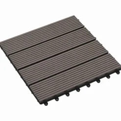 vidaXL Productos Del Hogar-Tile de Decking 11 pcs Marrón Oscuro 30 x 30 cm WPC