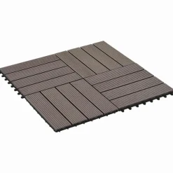 vidaXL Productos Del Hogar-Tile de Decking 11 pcs Marrón Oscuro 30 x 30 cm WPC