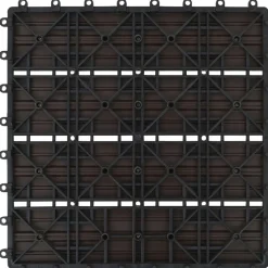 vidaXL Productos Del Hogar-Tile de Decking 11 pcs Marrón Oscuro 30 x 30 cm WPC