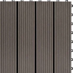 vidaXL Productos Del Hogar-Tile de Decking 11 pcs Marrón Oscuro 30 x 30 cm WPC