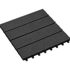 vidaXL Tile de Decking 11 pcs 30 x 30 cm WPC Negro New