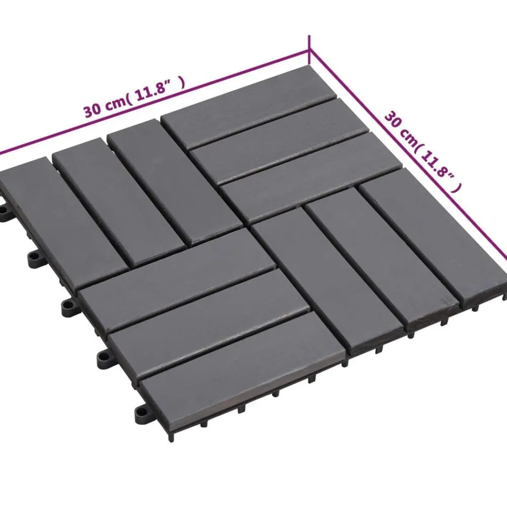 vidaXL Tile de Decking 10 pcs 30 x 30 cm Madera de Acacia Gris Sale