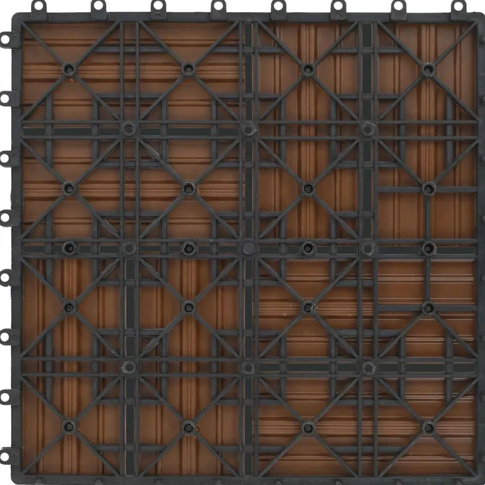 vidaXL Productos Del Hogar-Tile de Decking 11 pcs Teca 30 x 30 cm WPC