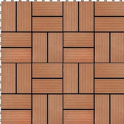 vidaXL Productos Del Hogar-Tile de Decking 11 pcs Teca 30 x 30 cm WPC
