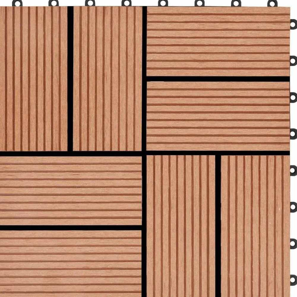 vidaXL Productos Del Hogar-Tile de Decking 11 pcs Teca 30 x 30 cm WPC