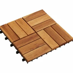 vidaXL Tile de Decking 10 pcs Marrón 30 x 30 cm Madera de Acacia Marrón New