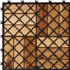 vidaXL Tile de Decking 10 pcs Marrón 30 x 30 cm Madera de Acacia Marr&oacute;n New