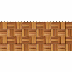 vidaXL Tile de Decking 10 pcs Marrón 30 x 30 cm Madera de Acacia Marr&oacute;n New