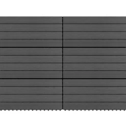 vidaXL Tile de Decking 6 pcs 60 x 30 cm WPC Negro Sale