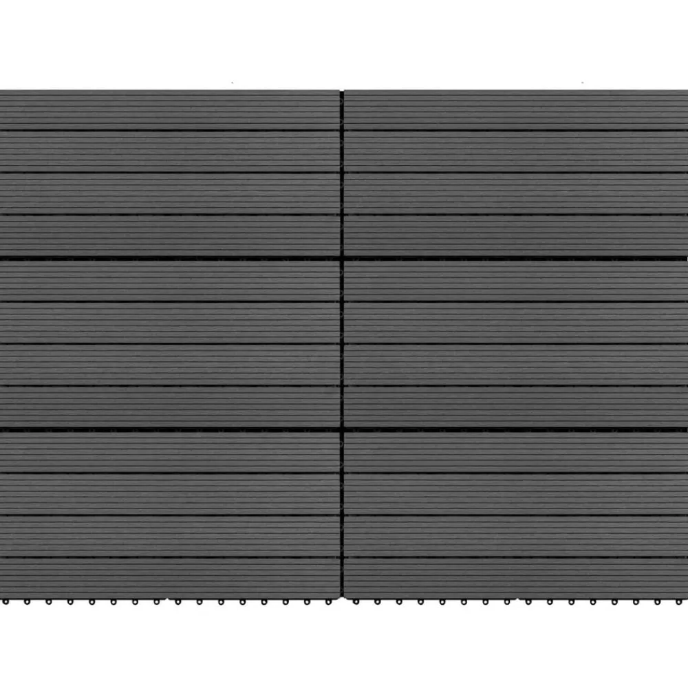 vidaXL Tile de Decking 6 pcs 60 x 30 cm WPC Negro Sale