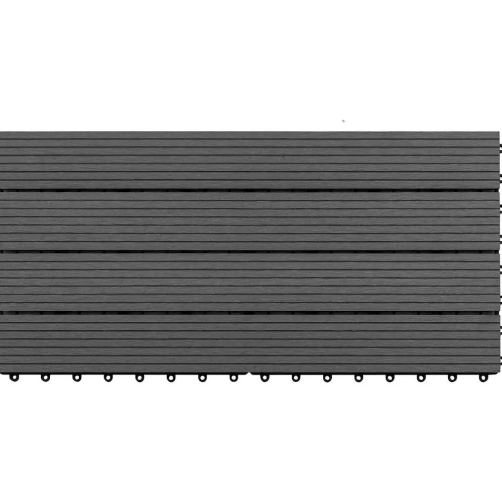 vidaXL Tile de Decking 6 pcs 60 x 30 cm WPC Negro Sale