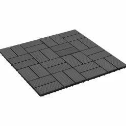 vidaXL Tile de Decking 11 pcs 30 x 30 cm WPC Negro Outlet