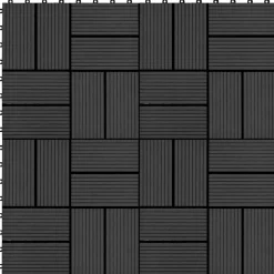 vidaXL Tile de Decking 11 pcs 30 x 30 cm WPC Negro Outlet