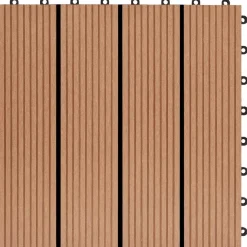 vidaXL Productos Del Hogar-Tile de Decking 11 pcs Teca 30 x 30 cm WPC