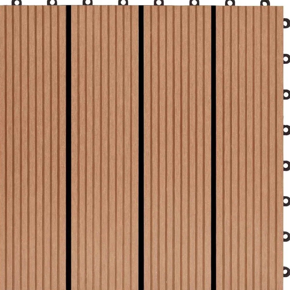 vidaXL Productos Del Hogar-Tile de Decking 11 pcs Teca 30 x 30 cm WPC