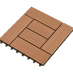vidaXL Tile de Decking 11 pcs Marrón 30 x 30 cm WPC Marrón Outlet