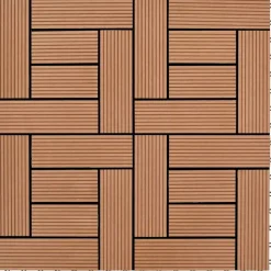 vidaXL Tile de Decking 11 pcs Marrón 30 x 30 cm WPC Marr&oacute;n Outlet