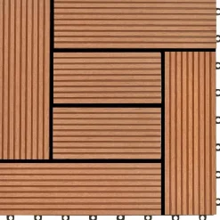 vidaXL Tile de Decking 11 pcs Marrón 30 x 30 cm WPC Marr&oacute;n Outlet