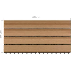 vidaXL Materiales De Construcción|Productos Del Hogar-Tile de Decking 6 pcs Marrón 60 x 30 cm WPC