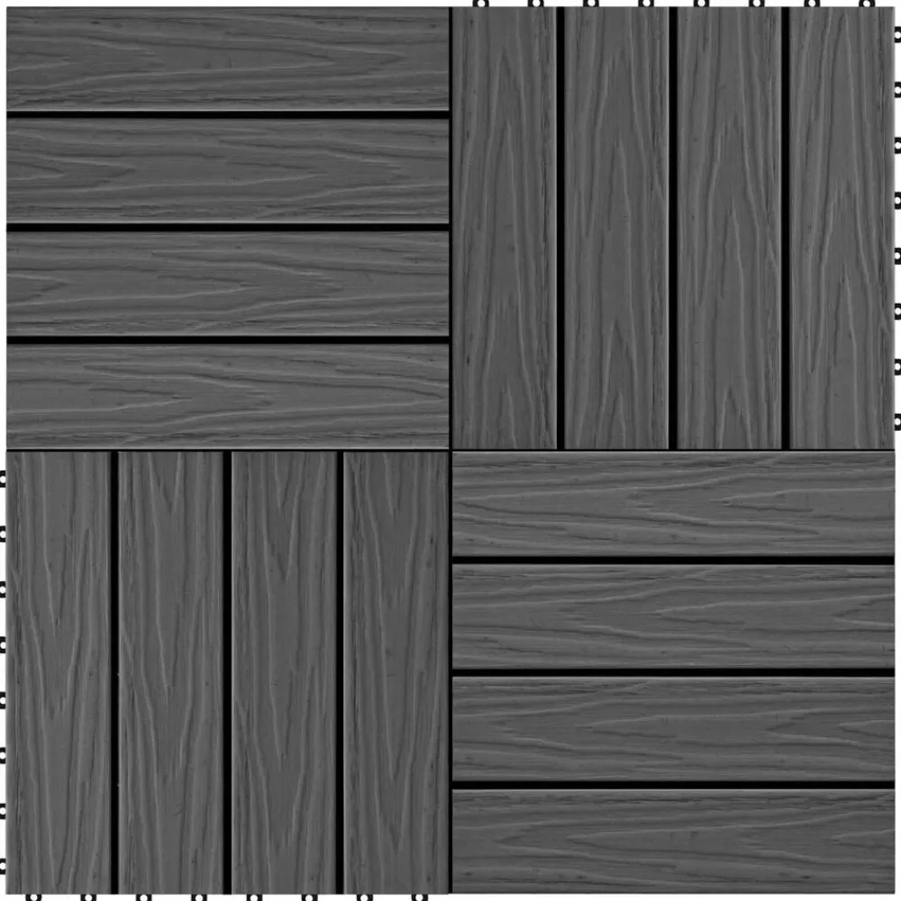 vidaXL Productos Del Hogar-Tile de Decking Diseño 3D 11 pcs 30 x 30 cm WPC