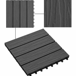 vidaXL Productos Del Hogar-Tile de Decking Diseño 3D 11 pcs 30 x 30 cm WPC