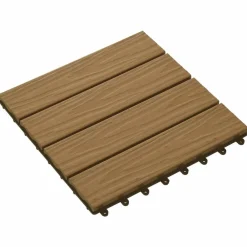 vidaXL Tile de Decking Diseño 3D 11 pcs Teca 30 x 30 cm WPC color teca New