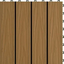 vidaXL Tile de Decking Diseño 3D 11 pcs Teca 30 x 30 cm WPC color teca New