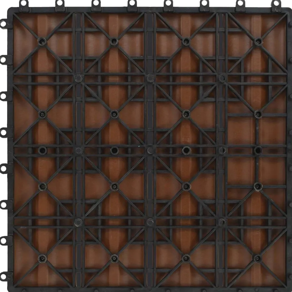 vidaXL Tile de Decking Diseño 3D 11 pcs Marrón Claro 30 x 30 cm WPC Marrón claro New
