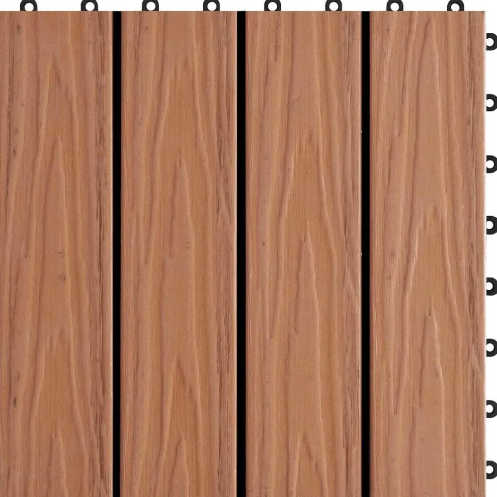vidaXL Tile de Decking Diseño 3D 11 pcs Marrón Claro 30 x 30 cm WPC Marrón claro New