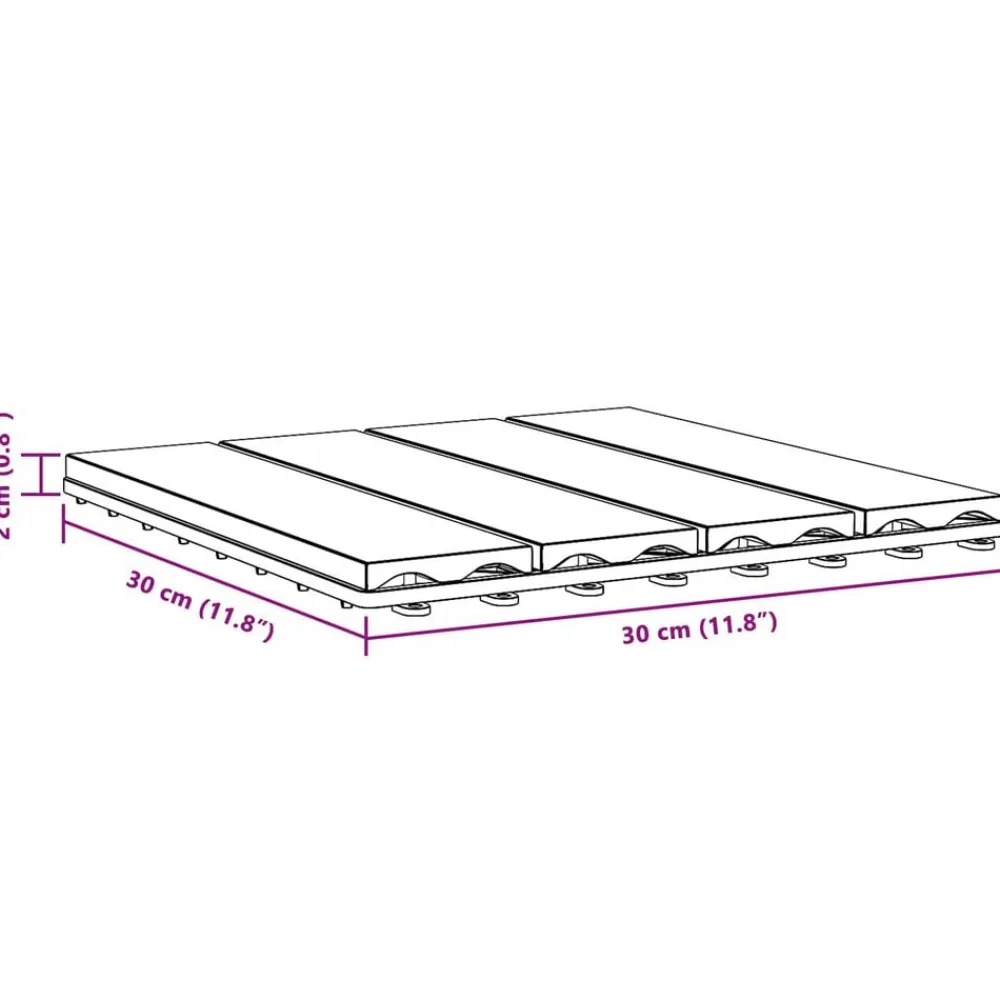 vidaXL Tile de Decking Diseño 3D 11 pcs Marrón Claro 30 x 30 cm WPC Marrón claro New