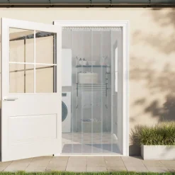 vidaXL Tira de cortina para puertas PVC 200x1,6 mm 10 m Transparente