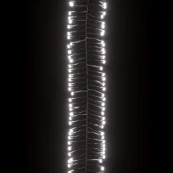 vidaXL Tira de luces de racimo con 400 LED PVC blanco frío 7,4 m Blanco frío y verde oscuro Discount