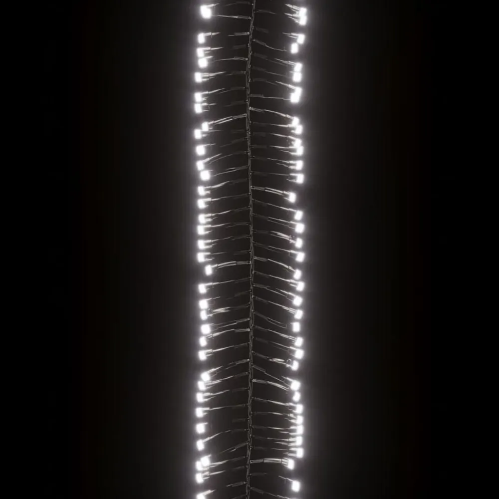 vidaXL Tira de luces de racimo con 400 LED PVC blanco frío 7,4 m Blanco frío y verde oscuro Discount