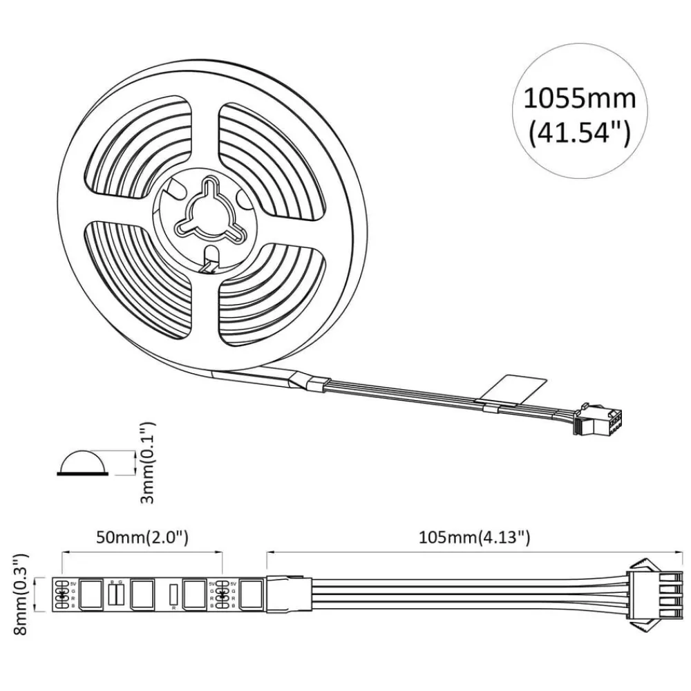 vidaXL Iluminación-Tira LED 2 pcs Negro y Transparente 950 mm Cobre y plástico