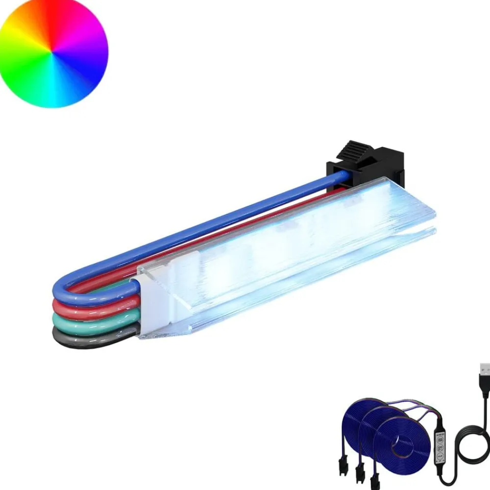 vidaXL Tira LED 2 pcs Negro y Multicolor 1745 mm Cobre y plástico Discount