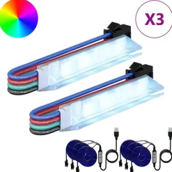 vidaXL Tira LED 2 pcs Negro y Multicolor 1745 mm Cobre y plástico Discount