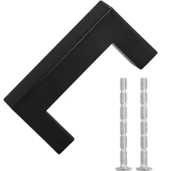 vidaXL Tiradores para armarios 10 uds acero inoxidable 64 mm Negro Best