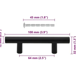 vidaXL Accesorios De Bricolaje-Tiradores para armarios 10 uds acero inoxidable 64 mm