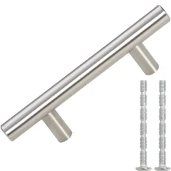 vidaXL Accesorios De Bricolaje-Tiradores para armarios 10 uds acero inoxidable 64 mm