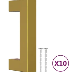 vidaXL Tiradores para armarios 10 uds acero inoxidable 64 mm Dorado Outlet