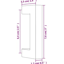 vidaXL Accesorios De Bricolaje-Tiradores para armarios 10 uds acero inoxidable 64 mm