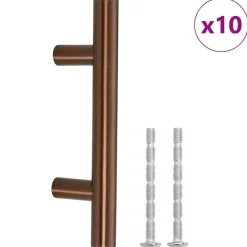 vidaXL Accesorios De Bricolaje-Tiradores para armarios 10 uds acero inoxidable 64 mm