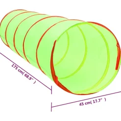 vidaXL Túnel de juegos para niños con 250 bolas poliéster verde 175 cm Multicolor 2