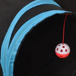 vidaXL Túnel para gatos 3 vías negro y azul poliéster 90 cm Hot