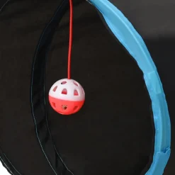 vidaXL Túnel para gatos con 3 salidas poliéster negro y azul 25 cm New