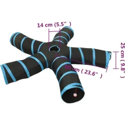 vidaXL Túnel para gatos con 5 salidas poliéster negro y azul 25 cm Discount