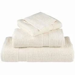 vidaXL Toalla de Invitado SOLUND 2 pcs 15 x 21 cm 550 gsm Crema Sale