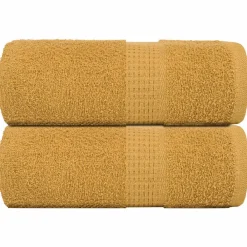 vidaXL Toallas de mano FROGN 2 uds oro 30x30 cm 360 g/m² Dorado Discount