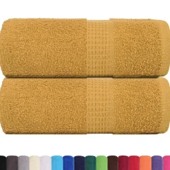 vidaXL Toallas de mano FROGN 2 uds oro 30x30 cm 360 g/m² Dorado Discount